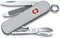 Victorinox Classic Alox Swiss Army Knife, Camping Knife, Small, Multi Tool, 5 Functions, Scissors, Nail File, Silver