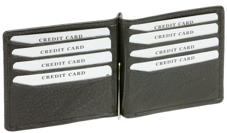 LEAS Dollar Clip Geldscheinklammer Geldklammer Money Clip extra dünn Echt-Leder, schwarz Special Edition