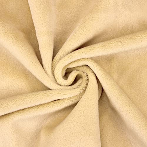 Kuschelweicher Microfaser Plüschstoff in vielen Farben - kullaloo SuperSoft SHORTY 1,5 mm Flor - beige - Plüsch Meterware