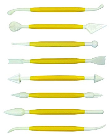 PME BK123 Modellierwerkzeuge 8-teiliges Set, Gelb
