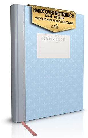 LifeDesign Notizbuch A5 blanko Tagebuch Bullet Journal Skizzenbuch Reisetagebuch Tagebuch für Erwachsene, Hardcover Notizbuch mit 192 Seiten, Lesezeichen, 90g Premium-Papier in cremeweiß – „Lilie“