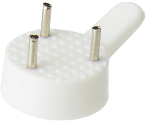 Merriway® BH01676 (20 Pcs) Small 22mm (7/8 inch) White Nylon Non-Trace Hardwall Drywall Picture Hook - Pack of 20 Pieces