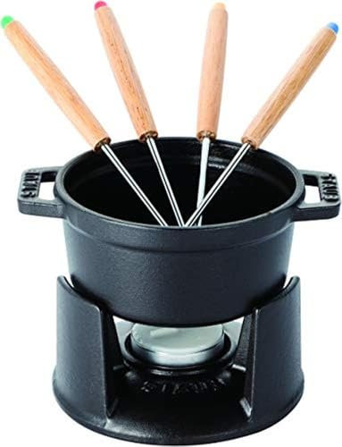 STAUB 1400423 - Fondue para Chocolate, Hierro Fundido y Esmalte vitrificado, 10 centímetros de diámetro, Color Negro