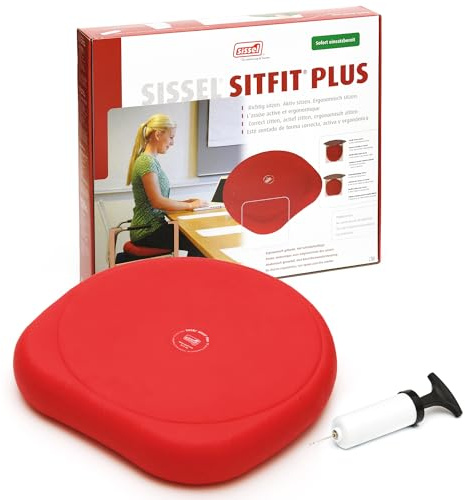 SISSEL SITFIT Plus Red – luftfylld aktiv sittkudde – dynamiskt sittstöd för hållning, 37 cm