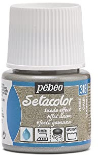 Pébéo Setacolor - Pintura para Tela (Efecto Gamuza, 45 ml), Color Gris
