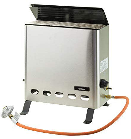 DEMA Gasheizer Gewächshausheizer Edelstahl 4,2 kW – Heizung mit Zubehör für Gewächshaus