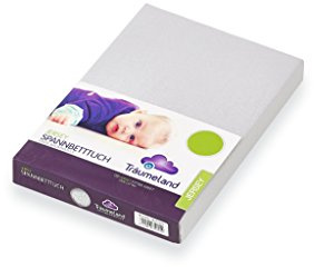 Träumeland Spannbetttuch Jersey, hellgrau, 40 x 90 cm