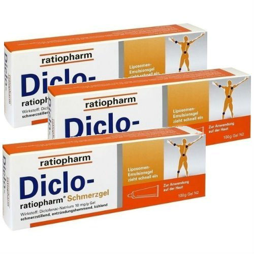 DICLO RATIOPHARM - Gel antidolorifico, 3 x 100 g