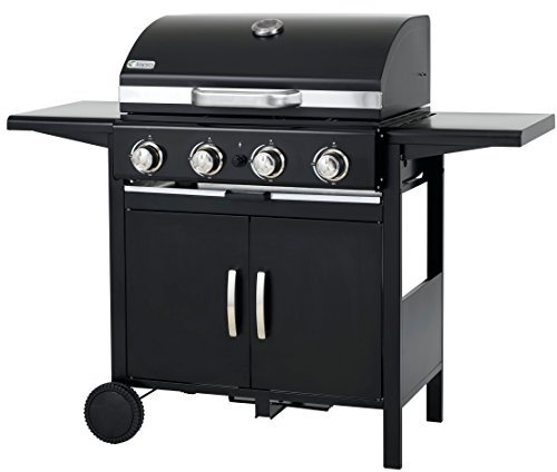 tepro Gasgrill Mayfield 4, 4 Edelstahl-Brenner je ca. 3 kW, Grillfläche: ca. 58 x 44 cm Schwarz