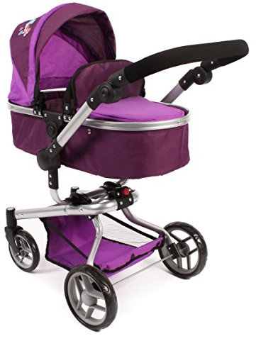 Bayer Chic 2000 593 25 - Kombi-Puppenwagen YOLO, pflaume, 71 x 42 x 81 cm
