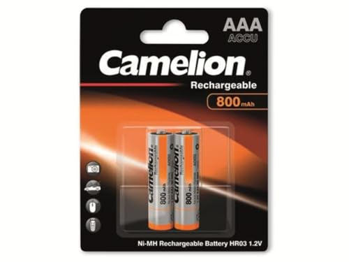 Camelion HR03 - Pile ricaricabili Micro AAA, 800 mAh, 1,2 V, Ni-MH, 2 pz