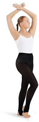 Capezio Hold & Stretch Stirrup Tight - Size Medium, Black