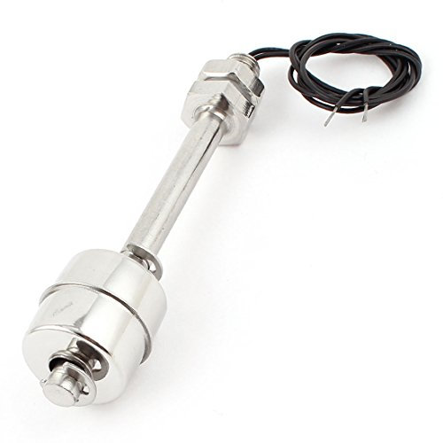 sourcing map Acier Inoxydable Interrupteur à Flotteur pour Eau Pompe Réservoir Piscine Étang Liquide Eau Niveau Capteur M10 116mm Longueur
