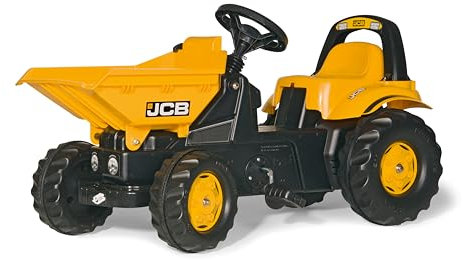 Rolly Toys JCB Trettraktor (RollyKid Dumper Traktor; Kippschüssel + Verriegelung; Heckkupplung; Überrollbügel; Kinder ab 2 1/2 Jahre; Gelb, Schwarz) 024247