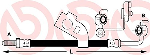 Brembo T85011 Bremsschläuch | Kompatibel mit: FIAT PANDA, PANDA Kasten/Schrägheck, LANCIA Y10, SEAT MARBELLA, MARBELLA Kasten/Schrägheck, TERRA