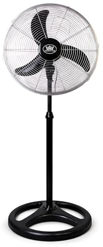 Pedestal Fan by Prem-I-Air High Velocity Height & Tilt Angle Adjustable Oscillating With 3 Blades & 3 Speed Standing 18 Pedestal Fan - Black