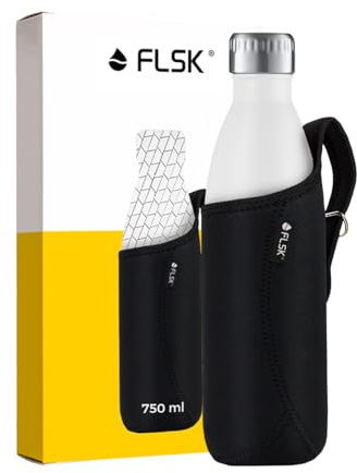 FLSK Neoprentasche – Schutzhülle Trinkflasche – aus hochwertigem Neopren – schützt vor Kratzern & Stößen – mit praktischem Tragegriff (750 ml)