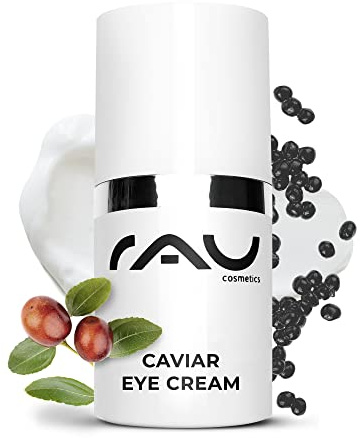 RAU Cosmetics Caviar Eye Cream 15 ml - Luxuriöse Anti-Aging Augencreme mit Kaviar & Palmitoyl-Tripeptide-5 - Mildert Falten & Augenringe - Mit Vitamin E, Mandel- & Jojobaöl - Made in Germany