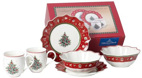 Villeroy & Boch Toy's Delight Set da Colazione, Set 6 Pezzi, Porcellana, Rosso, p/2, s6pz, 6 unità