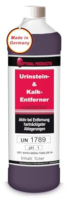 Optimal Products Urinsteinentferner extra stark I WC Reiniger zur Entfernung von hartnäckigsten Ablagerungen wie Kalk, Urinstein, Rost, Fett uvm. I 2 x 1L