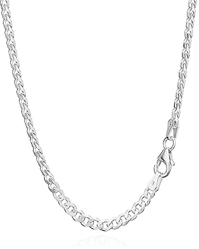NKlaus 925 sterlingsilver pansarkedja 6 x diamanter 3,20 mm bred, Sterlingsilver, Ingen ädelsten