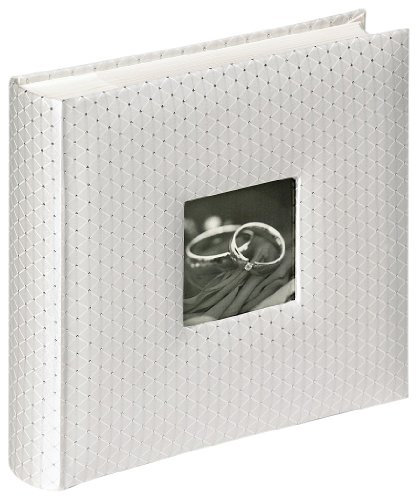 walther design album fotografico bianco 200 foto 10 x 15 cm memo inserto libro copertina tessile con copertina fustellata, wedding glamour ME-160