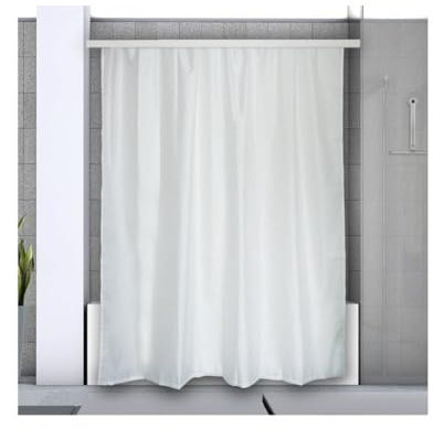 Spirella, Barra per Tenda Doccia o Vasca Estensibile Senza forare in Alluminio, Modello Surprise, Adatta a Tutte Le Tende, Guide Incluse, 75-125cm, Bianco