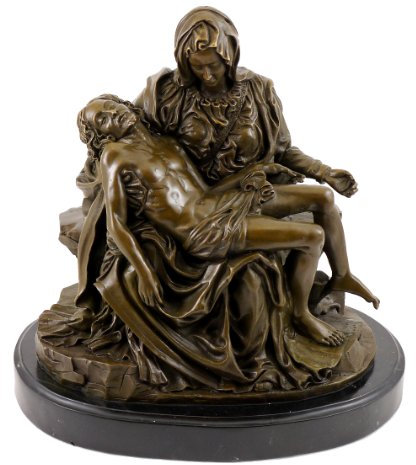 Kunst & Ambiente - Römische Bronzefigur - Pietà (1499) - signiert - Michelangelo Skulptur - Echte Bronze - Römische Pieta Figur - Vatikanische Pietà - Petersdom