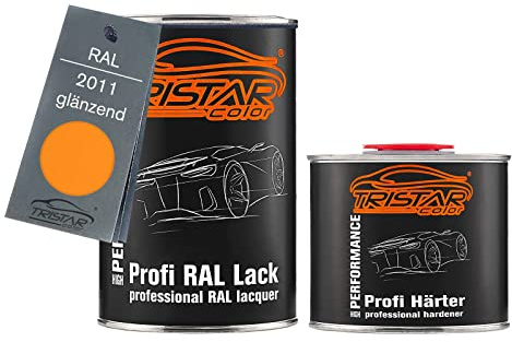 TRISTARcolor RAL 2011 Tieforange glänzend Lack Dose + Härter 1,5 L | 2K-Set aus Lack + Härter, schnelltrocknend