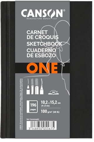 Canson One album rilegato con carta 100g/m, 98 fogli,10,2x15,2 cm,grana leggera