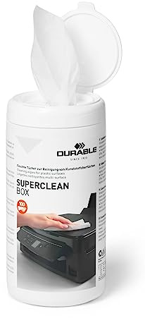 Durable SUPERCLEAN Anti-Static Biodegradable Electronics Cleaning Wipes - for Phones, Tablets, Laptops, Keyboards and PCs - Tub of 100