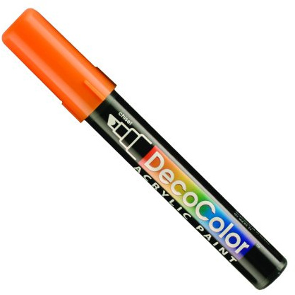UCHIDA 315-C-7 Marvy Deco Color Chisel Tip Acrylic Paint Marker, Orange