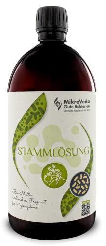 MikroVeda Solución madre orgánica - Microorganismos efectivos - 15 cepas - Activador y auxiliar del suelo - Compost - Estanques - Jardín - Agricultura