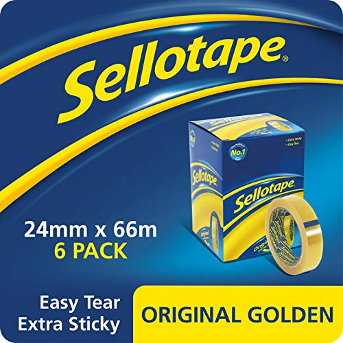 Sellotape 24 mm x 66 m Golden Tape (Pack von 6)