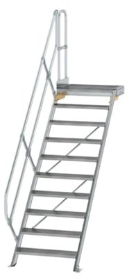 GÜNZBURGER STEIGTECHNIK Escalera de aluminio con plataforma 45° 10 peldaños