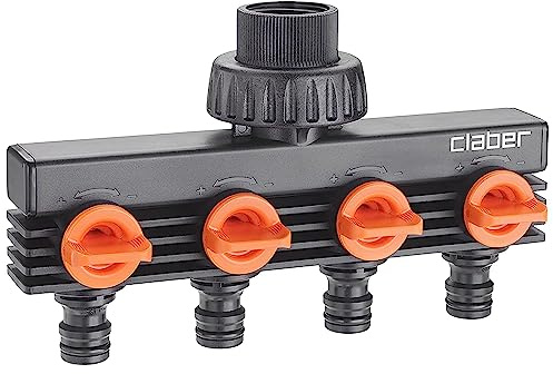 Claber 7724224 BL. Presa Rub. 4 Vie 8581, Nero/Arancione/Grigio, 160x55x300 cm