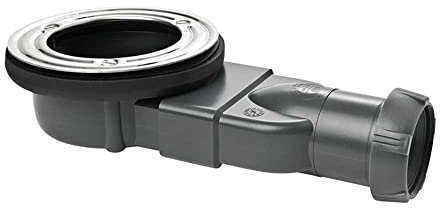 Wirquin 30719919 bonde de douche slim plateau à membrane diamètre 90 mm - Gris