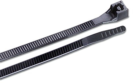Gardner Bender 46-104UVB Cable Tie, 4 inch, 18 lb, Electrical Wire and Cord Management, Nylon Zip Tie, 100 Pk, UV Resistant Black