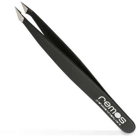 REMOS Kombipinzette Edelstahl [INOX]rostfrei 9.5 cm - 2in1 für Splitter - Haare