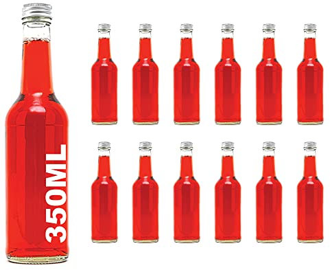 SLK Lot de 12 Bouteilles vides en Verre Bordo 350ml avec Bouchon à vis 35 cl Hauteur 24 cm Gmbh