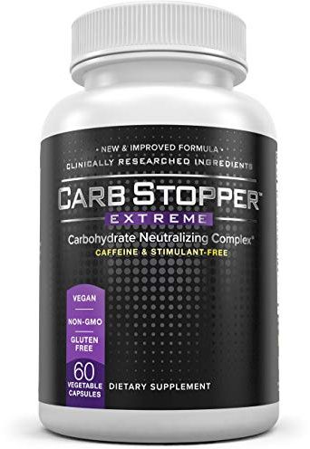 Carb Stopper Extreme: Maximum Strength, Natural Carbohydrate and Starch Neutralizer | Keto Diet Cheat Supplement to Intercept Carbs with White Kidney Bean Extract, 60 Capsules