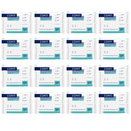 Synergy Conti Supersoft Large Dry Patient Cleansing Wipes (16 Packs of 100)