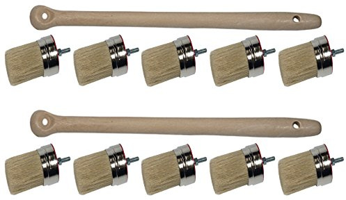 Knollenpinsel Gr. 6-10x Malerpinsel mit Hellen Chinaborsten und 2 Stielen | Knollenpinsel mit hellen Chinaborsten und 2 Stielen – bestens geeignet für Rostschutz und Malerarbeiten