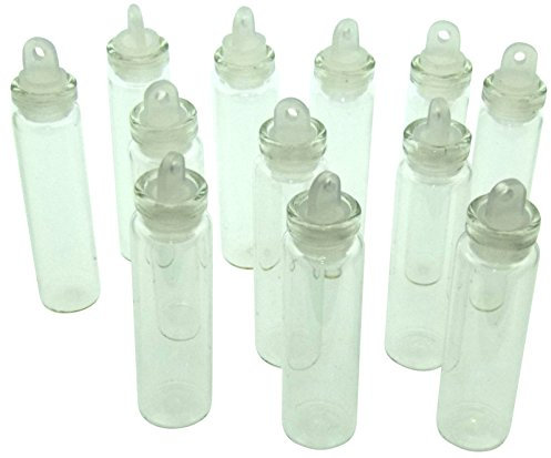 12x Glass Vial Bottle Pendants for Liquids and Ashes