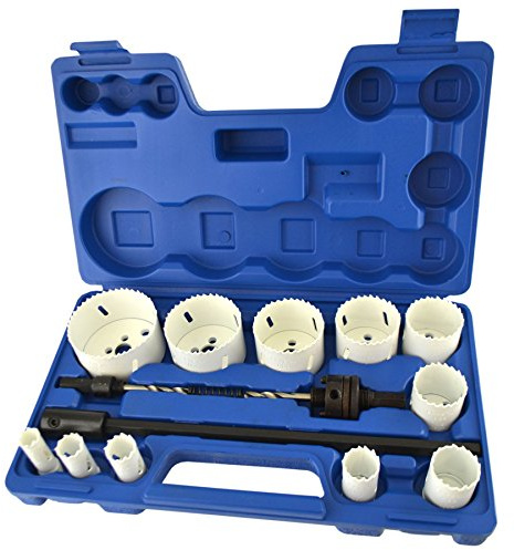 17pc Bimetal Hole Saw Cutter Circle Drill Pilot Drill Arbor 16-76mm & Extension TE878