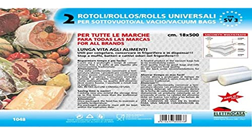 SV 3 - 2 rollos termosellables para selladora al vacío - Medidas 18 x 500 cm