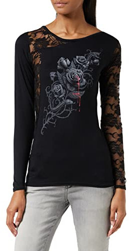 Spiral - Fatal Attraction - Lace One Shoulder Top Schwarz - M