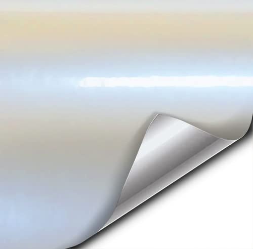 VViViD Space Pearl White Gloss 12 Inches x 5 Feet Vinyl Wrap Film for DIY No Mess Easy to Install Air-Release Adhesive