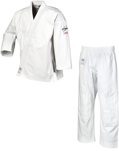 Ju-Sports Ju-Jutsu Anzug Cayon Weiß 170 I Moderner Jujutsu Anzug Kinder & Erwachsene I Kampfanzug fürs Training I Doppelt verstärkter Brust- & Schulterbereich I 100% Baumwolle