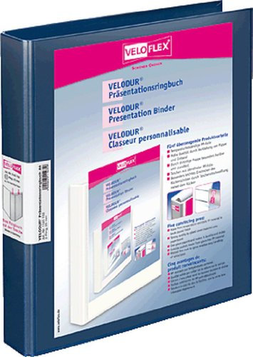Veloflex Präsentationsringbücher VELODUR/1143150 DIN A4 blau 2-Ring 25 mm